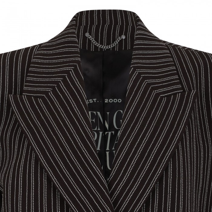 Brown pinstripe blazer