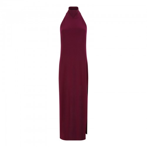 Halter turtle side slit gown