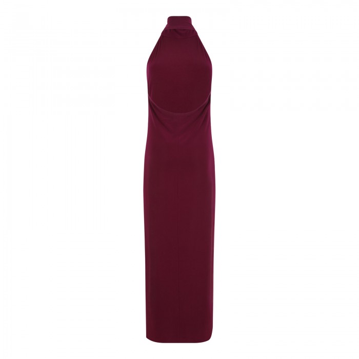 Halter turtle side slit gown