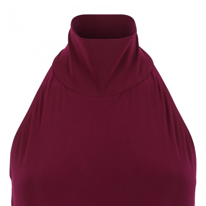 Halter turtle side slit gown