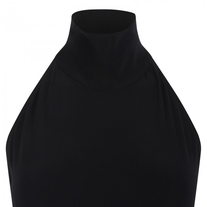 Halter turtle side slit gown