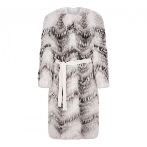 Fox fur knit coat