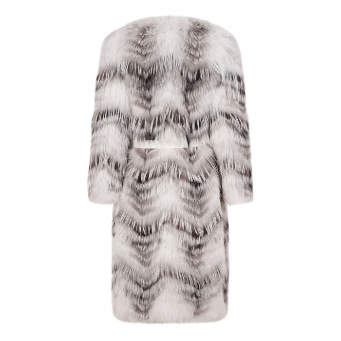 Fox fur knit coat
