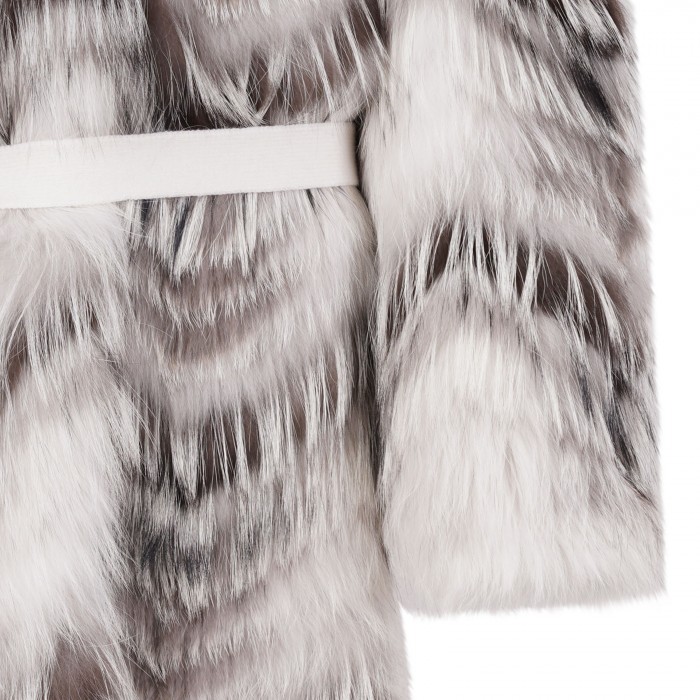 Fox fur knit coat