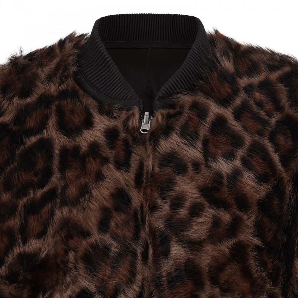 Violet leopard shearling jacket