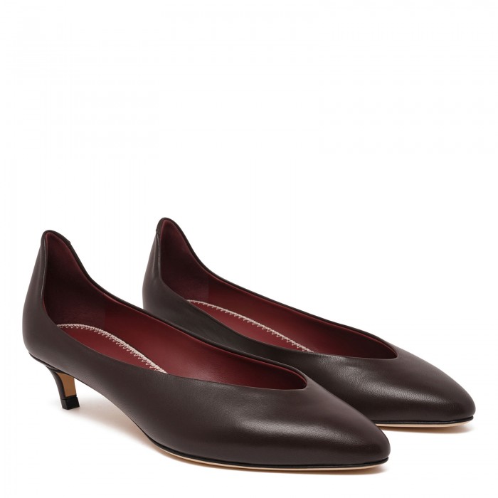 Almond leather pumps