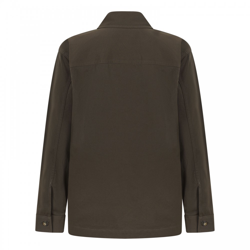 Dark brown gabardine overshirt
