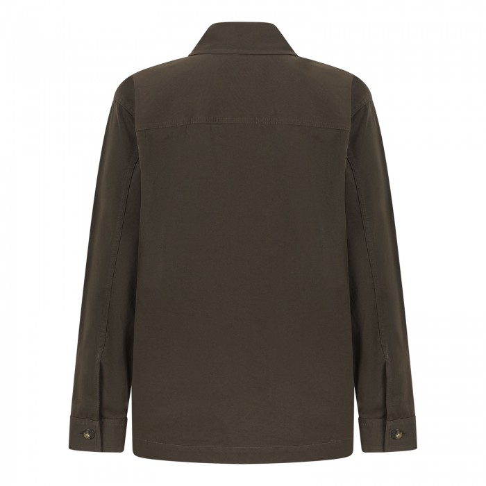 Dark brown gabardine overshirt