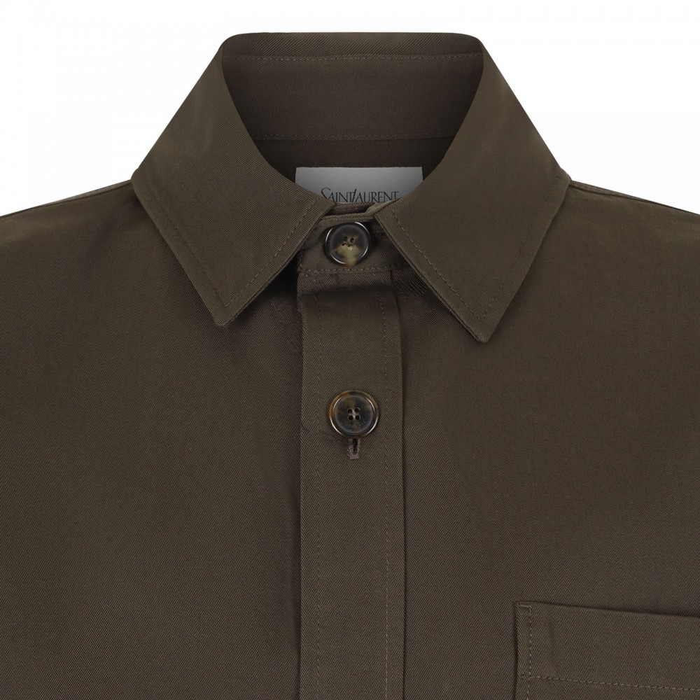 Dark brown gabardine overshirt
