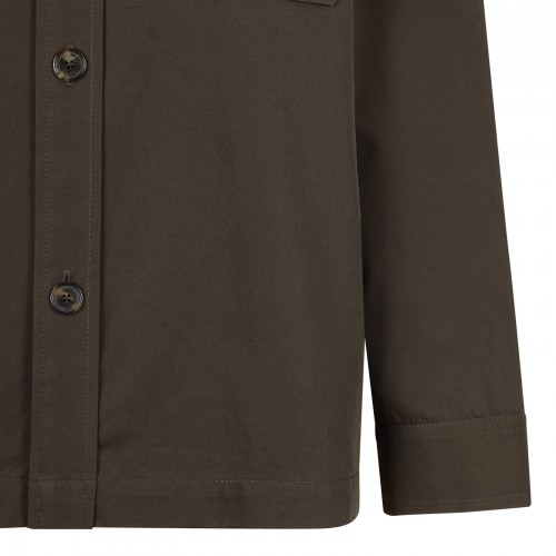 Dark brown gabardine overshirt 2