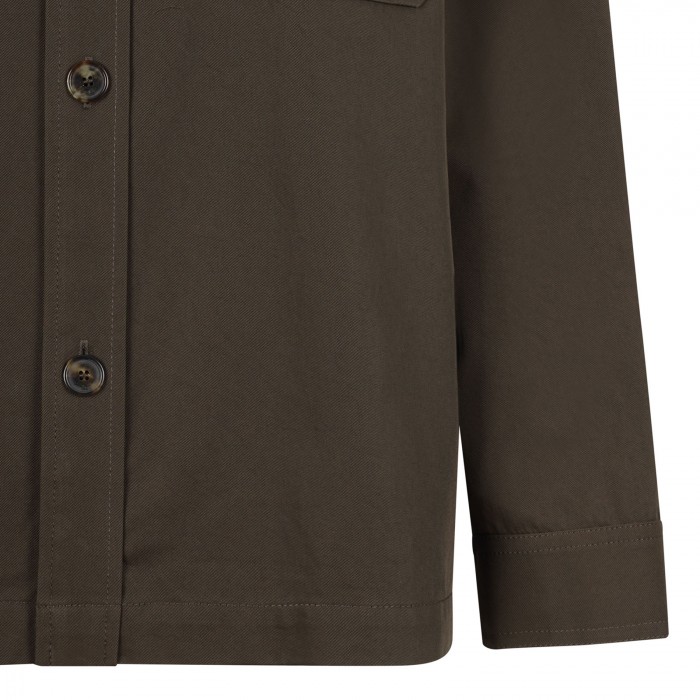 Dark brown gabardine overshirt