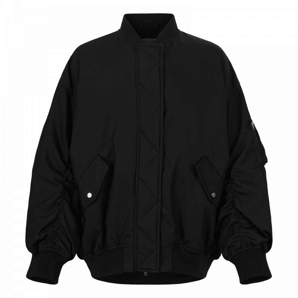 Black padded bomber jacket