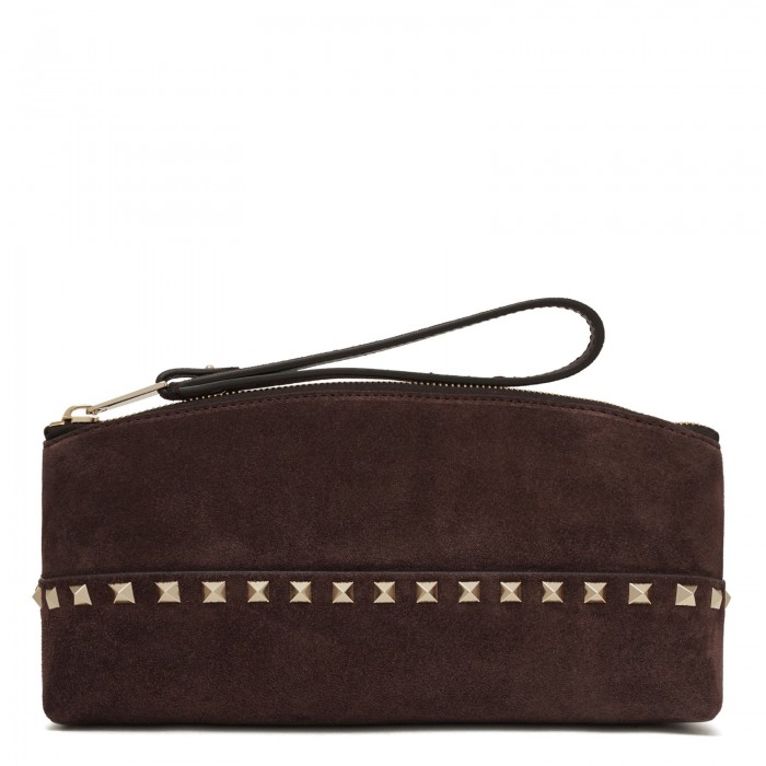 Rockstud suede pouch