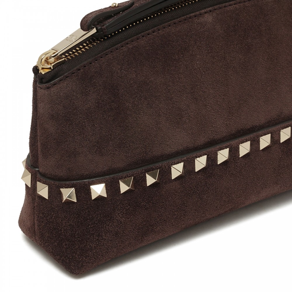 Rockstud suede pouch