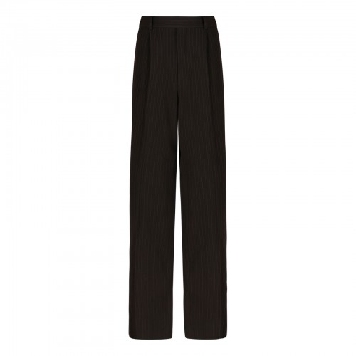 Chalk-stripe crepe pants