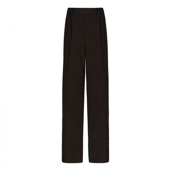 Chalk-stripe crepe pants