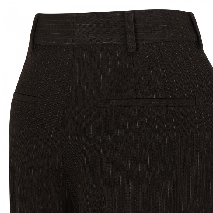 Chalk-stripe crepe pants