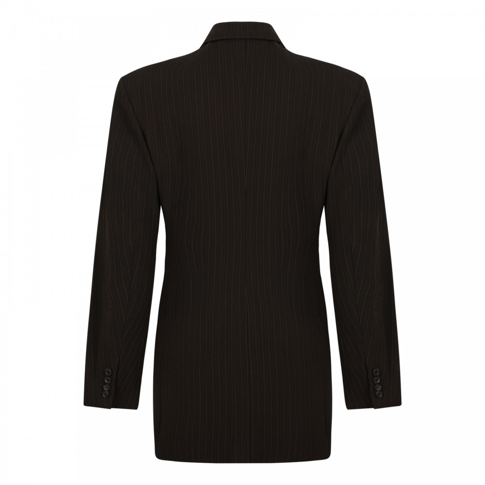 Chalk-stripe wool melange blazer