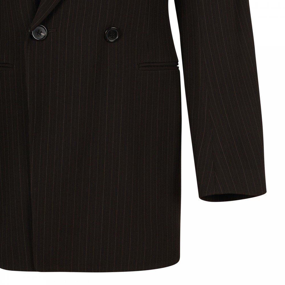Chalk-stripe wool melange blazer