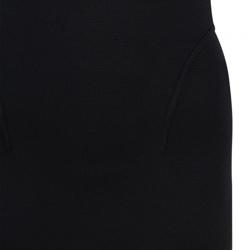 Black silk knit bodycon dress 2