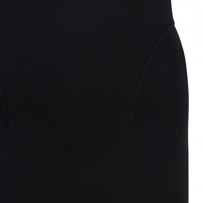 Black silk knit bodycon dress