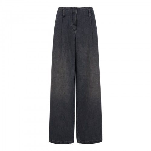 Wide leg denim pants