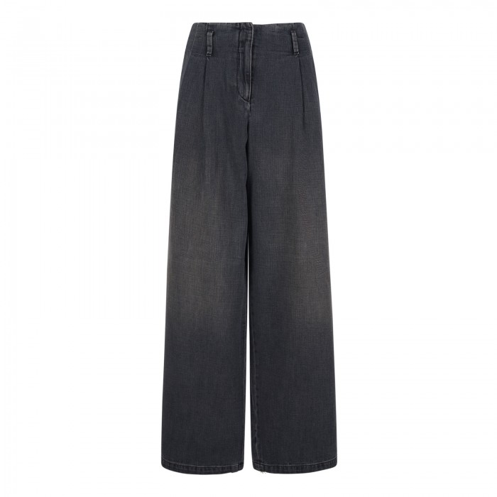 Wide leg denim pants