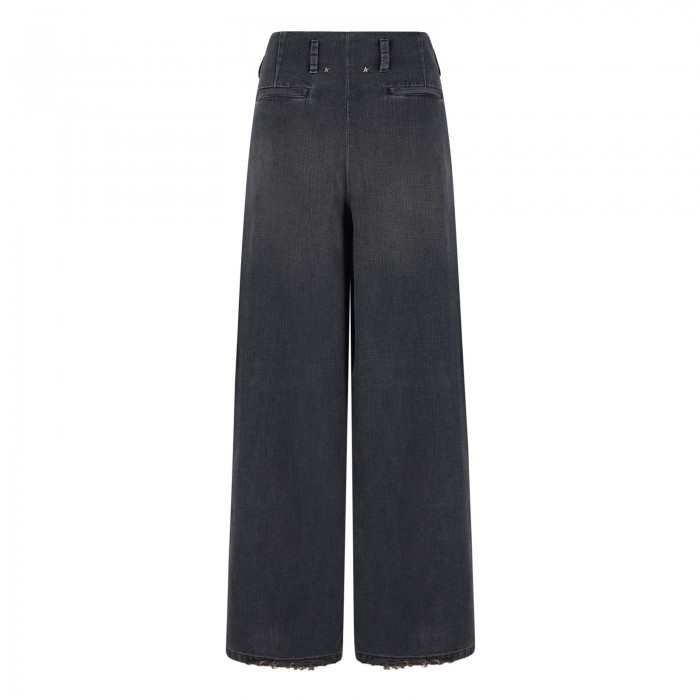 Wide leg denim pants