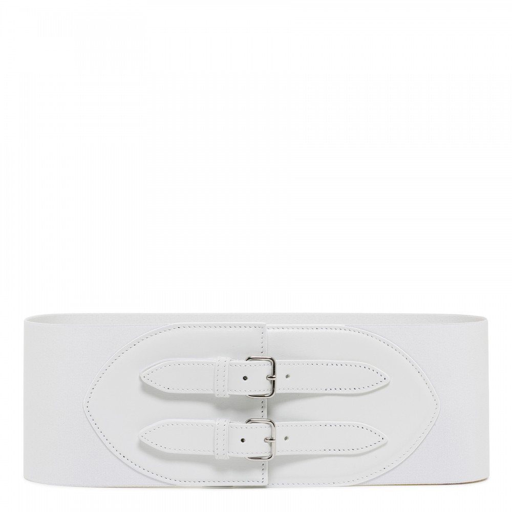 White elastic corset belt