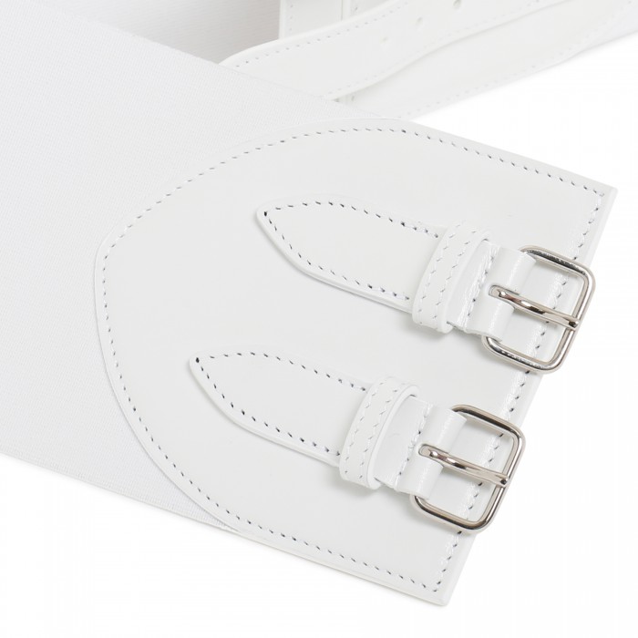 White elastic corset belt