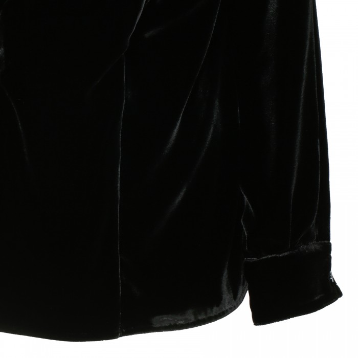 Shawl-collar velvet blouse