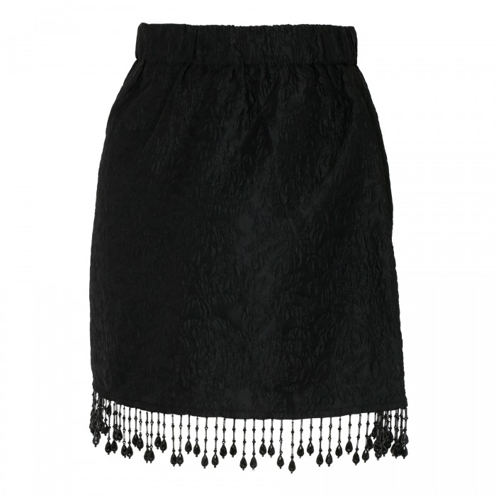Bead fringe mini skirt