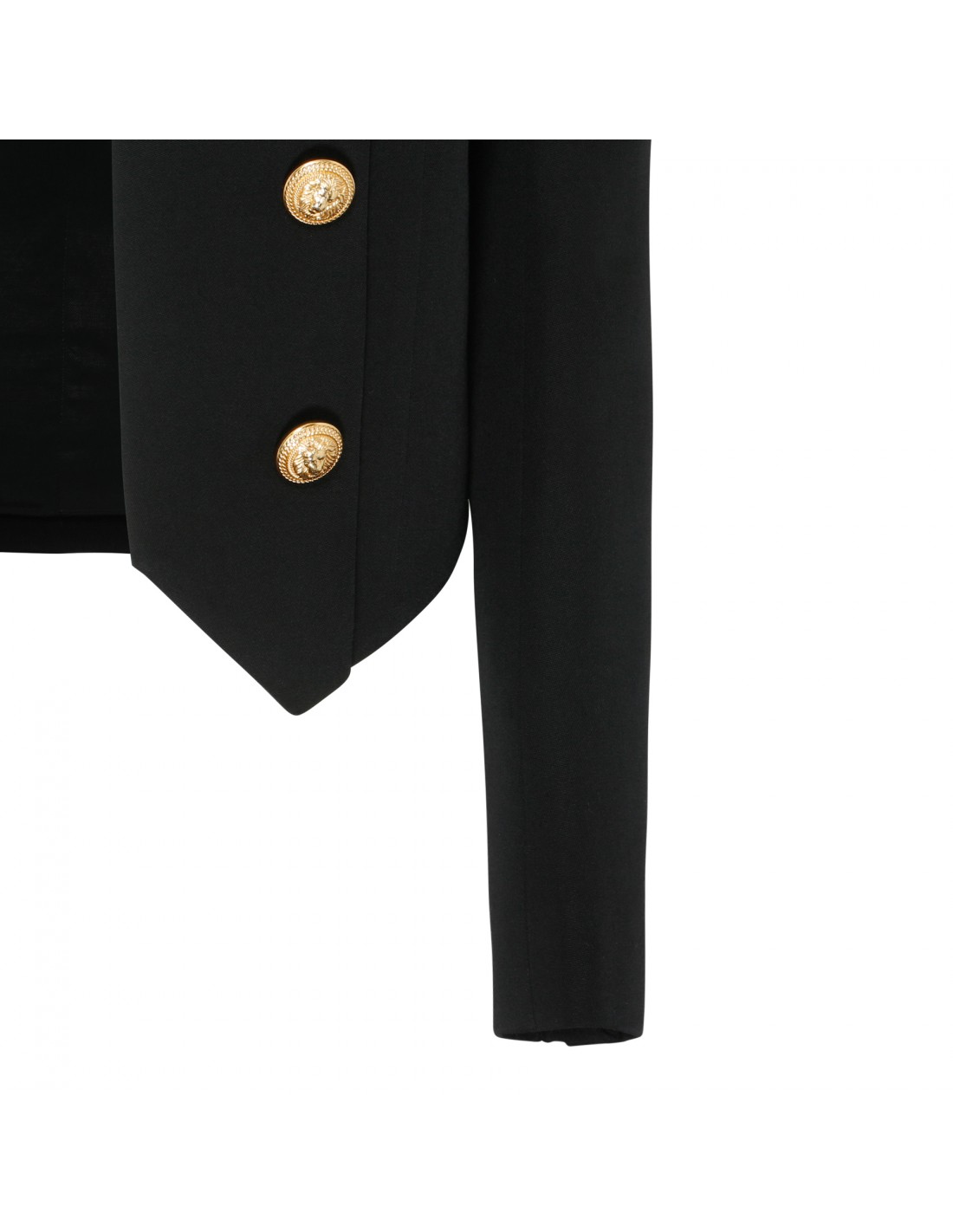 Black wool collarless jacket