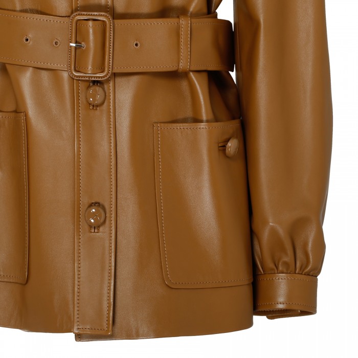Tan hue leather jacket