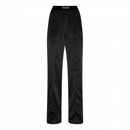 Black silk pants