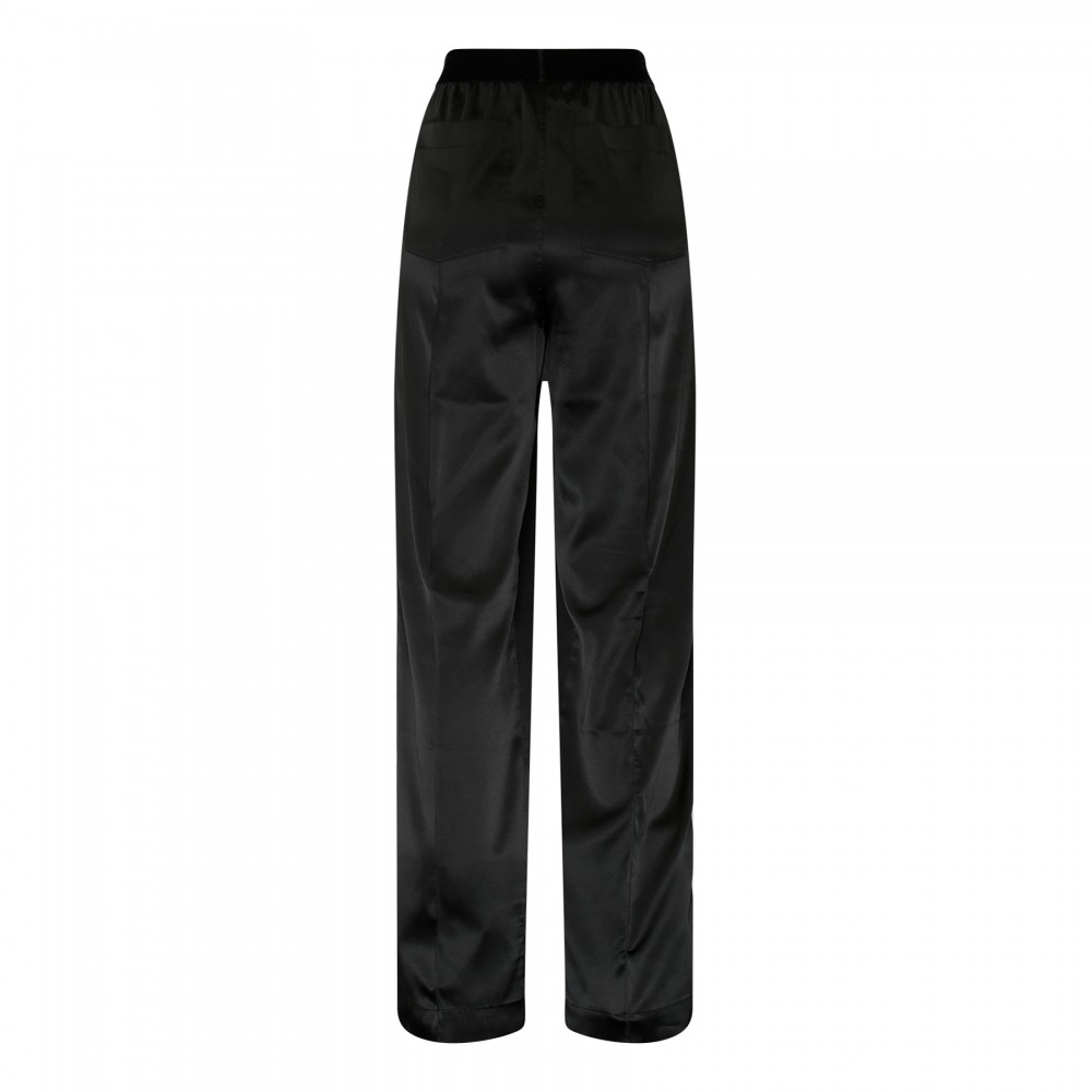Black silk pants