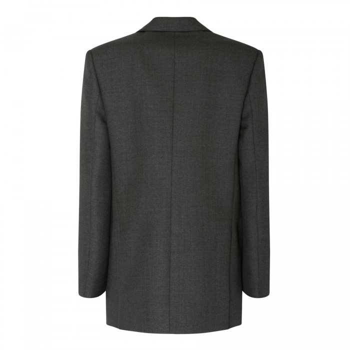 Gray wool tailored blazer