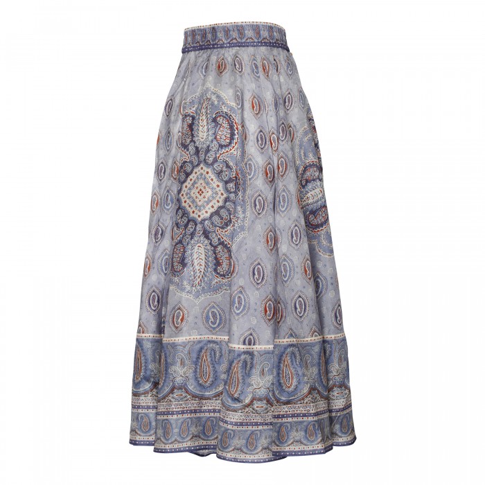 Vitali blue paisley skirt