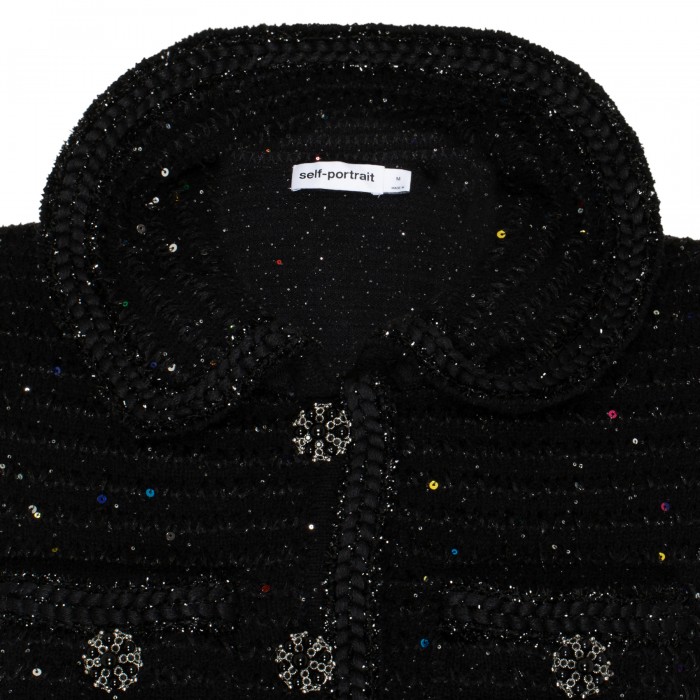 Black sequin knit top