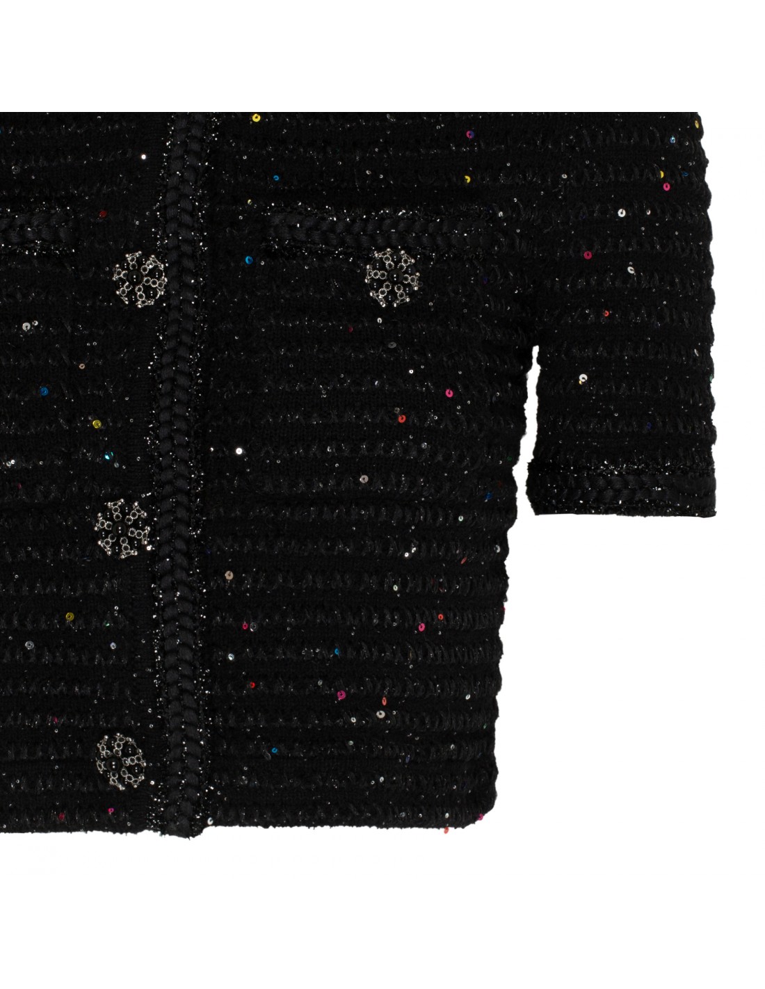 Black sequin knit top