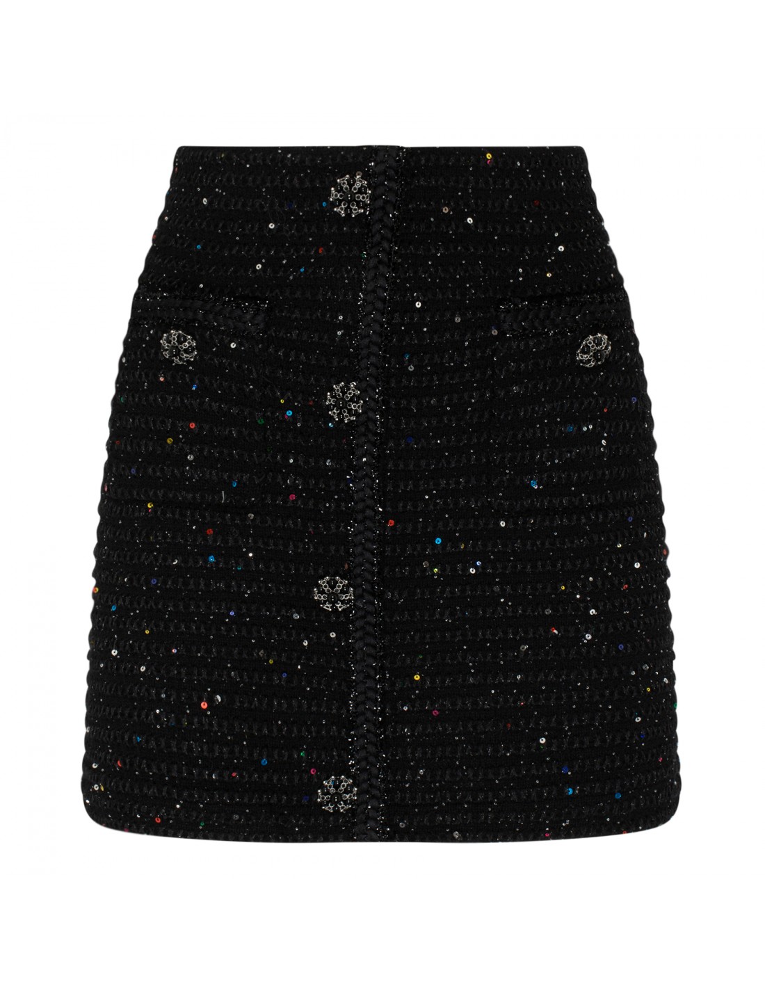 Black sequin knit skirt
