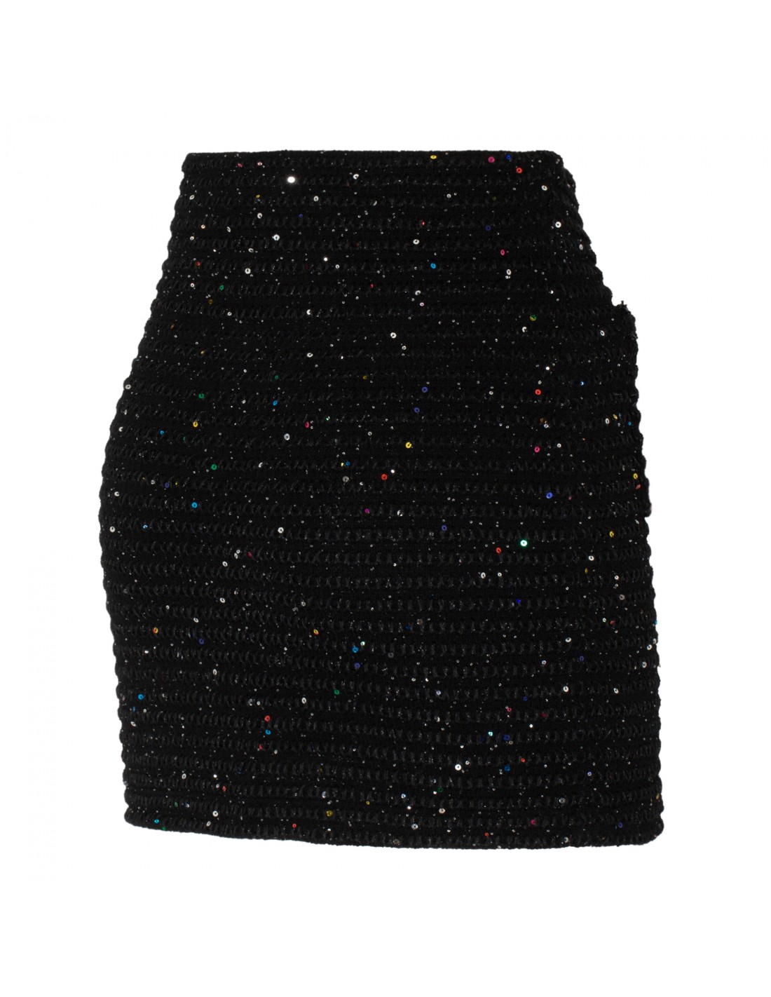 Black sequin knit skirt