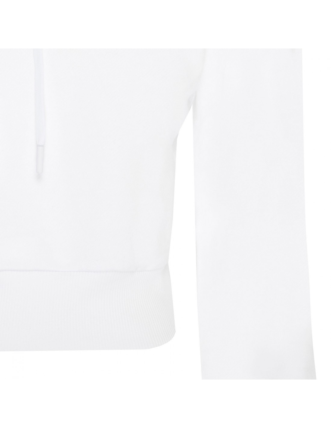 Logo white crop hoodie
