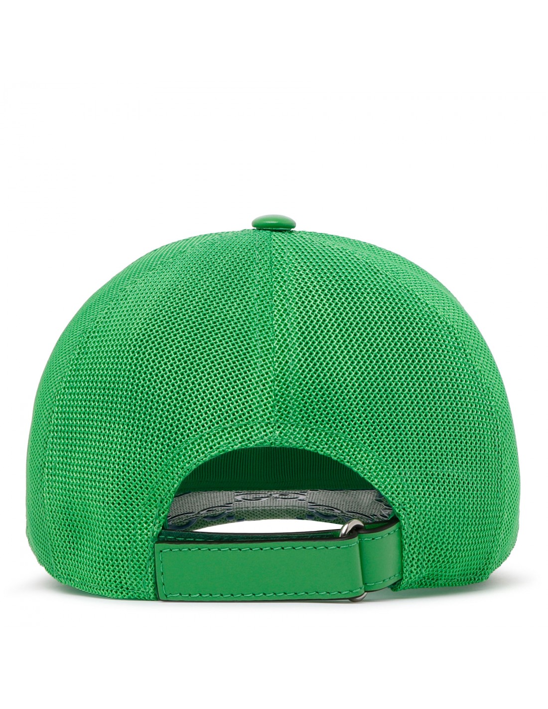 GG leather baseball cap in green