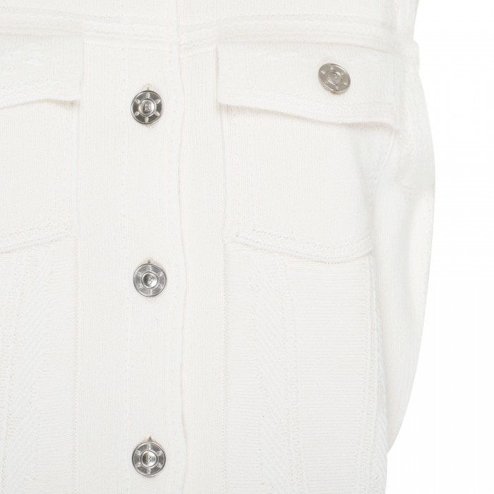 White cashmere blend sleeveless jacket