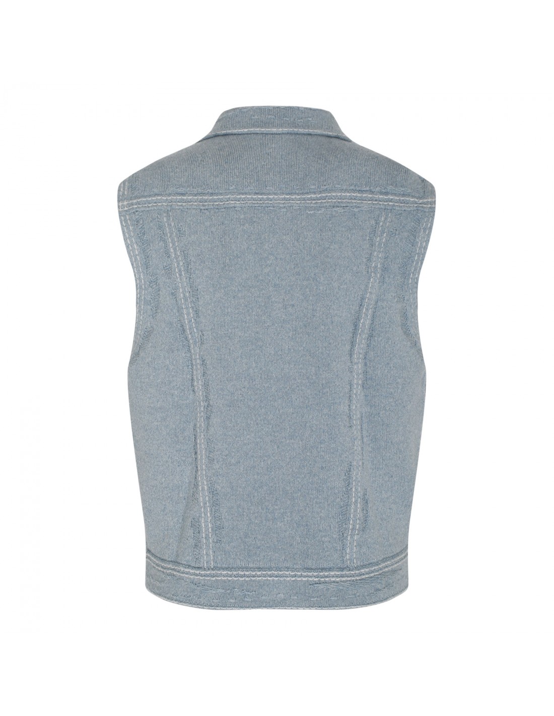 Dusty blue cashmere blend sleeveless...