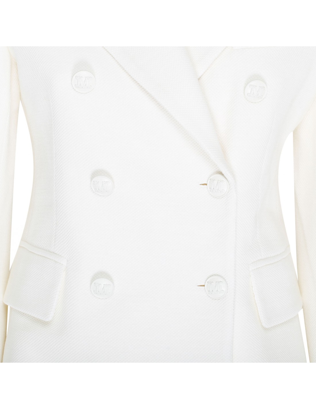 White cotton-blend blazer
