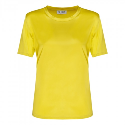 Lemon yellow silk T-shirt