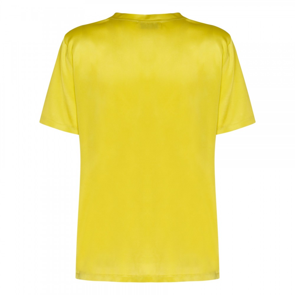 Lemon yellow silk T-shirt