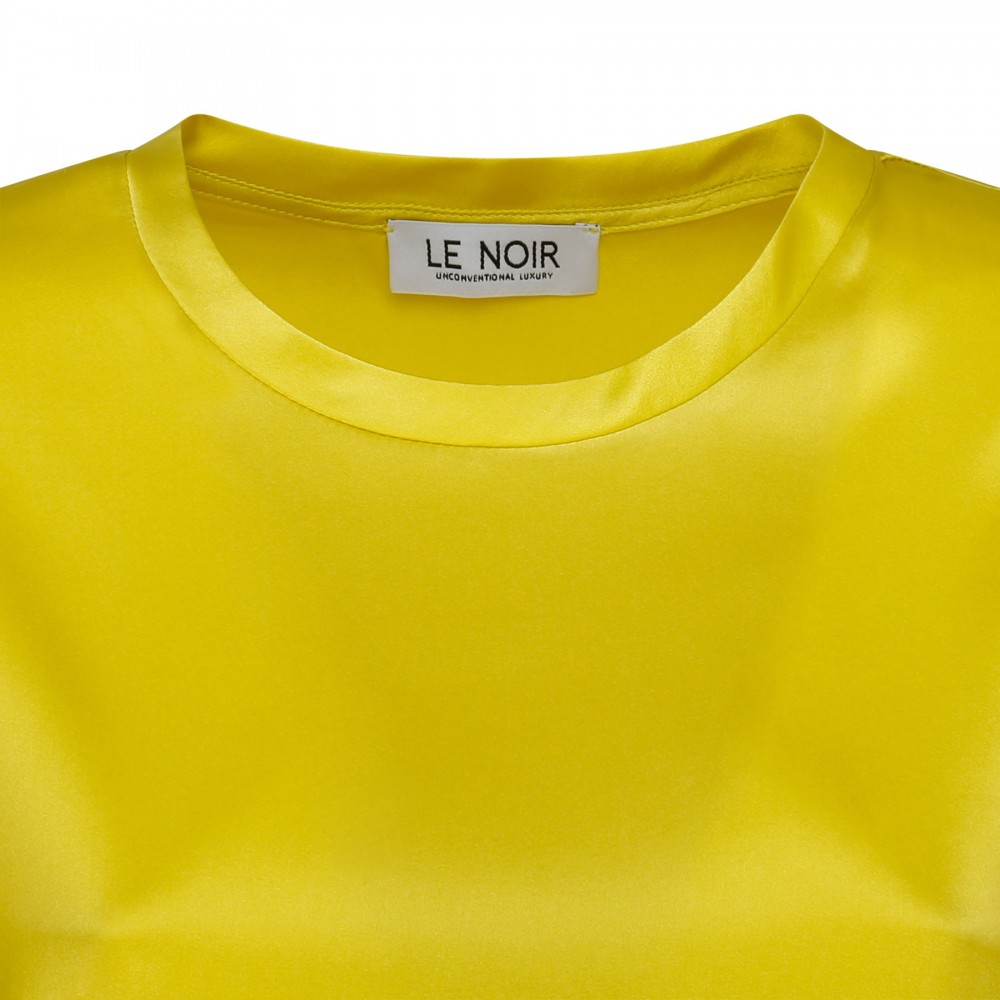 Lemon yellow silk T-shirt